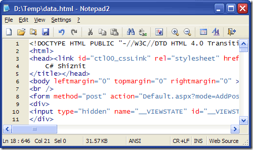 Notepad2 - free text editor - notepad alternative