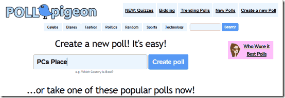 create polls online - poll pigeon