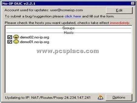 No-Ip - free dynamic DNS update client