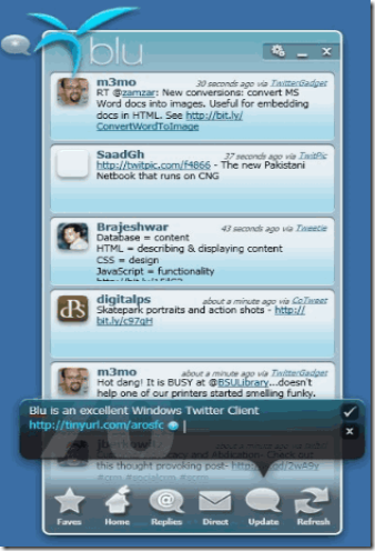 Blu – Best Desktop Twitter Client / App For Vista / Windows 7 OS