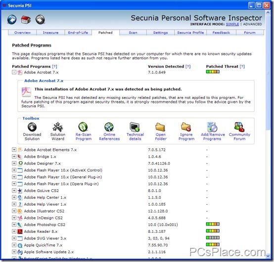 secunia personal software inspector