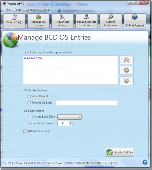 Vista Boot Pro - Manage-BCD-Entries