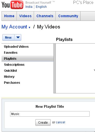 create video playlists of youtube videos