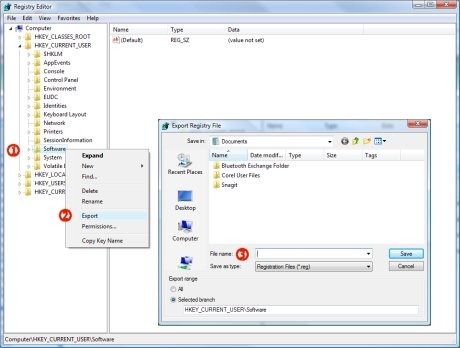 Export, Back Up and Restore Registry Changes