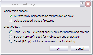 image compression in office 2007