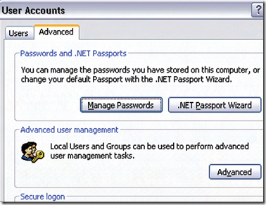 manage saved MSN passwords