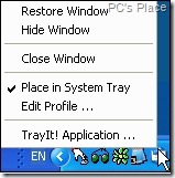 Tray It - minimize applications to system tray