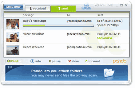 Pando - Download, Stream & Share Large Media Files via Web, EMail, IM