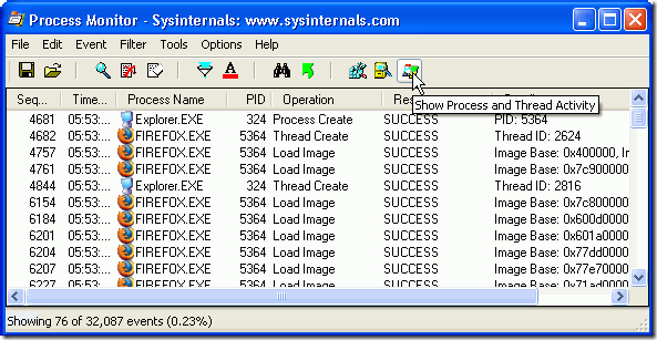 Process Monitor - Monitor Real Time File System, Registry and Process Activity