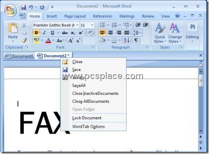 Office tabs - tabbed browsing in MS Office