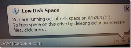 annoying low disk space warning