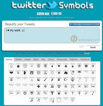 Twitter Symbol - Add Twitter Characters And Twitter Symbols | PCs Place